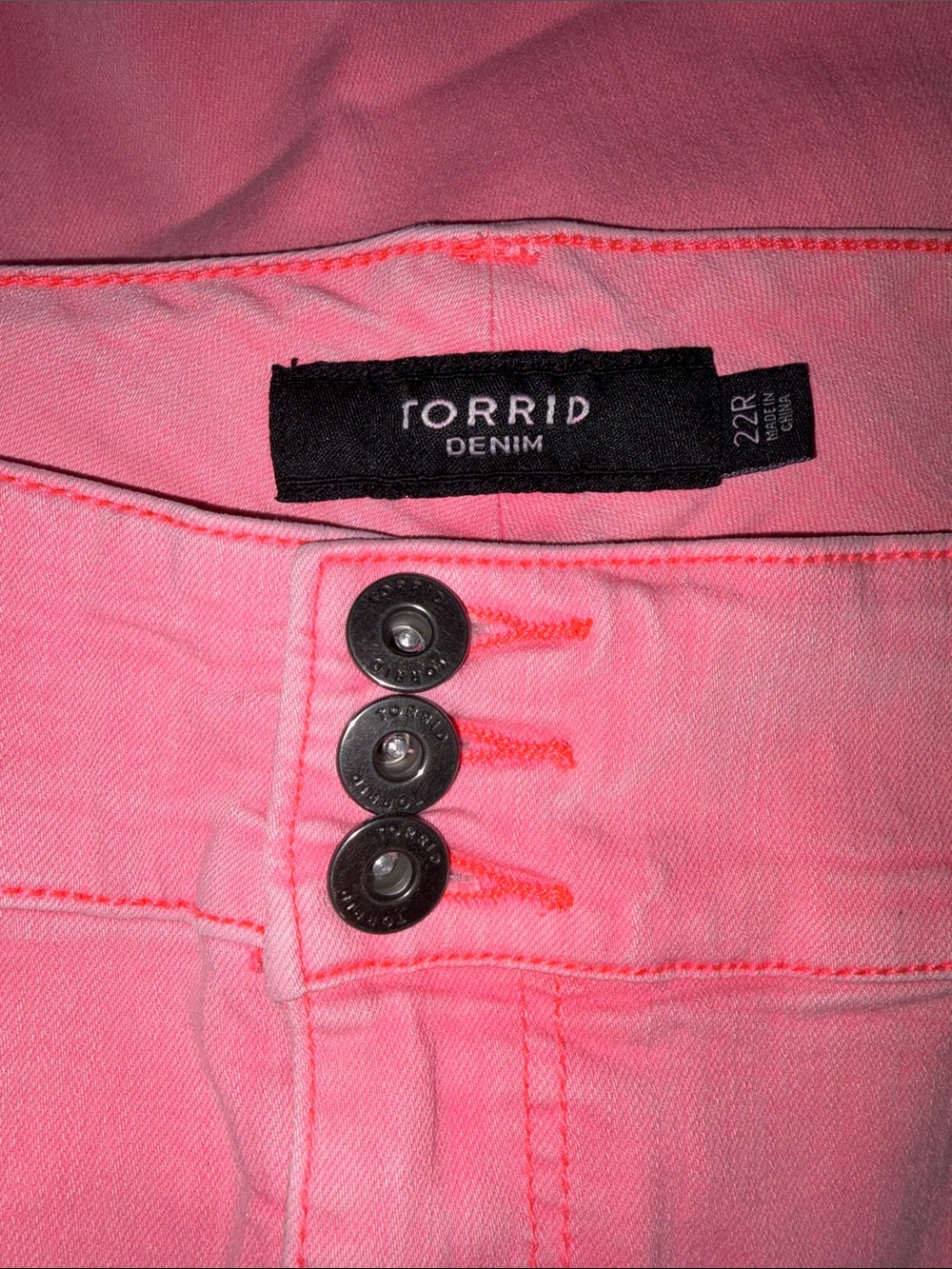 Torrid High Rise Stretch Denim Jeggings 22R Neon Pink Wash - Picture 5 of 7
